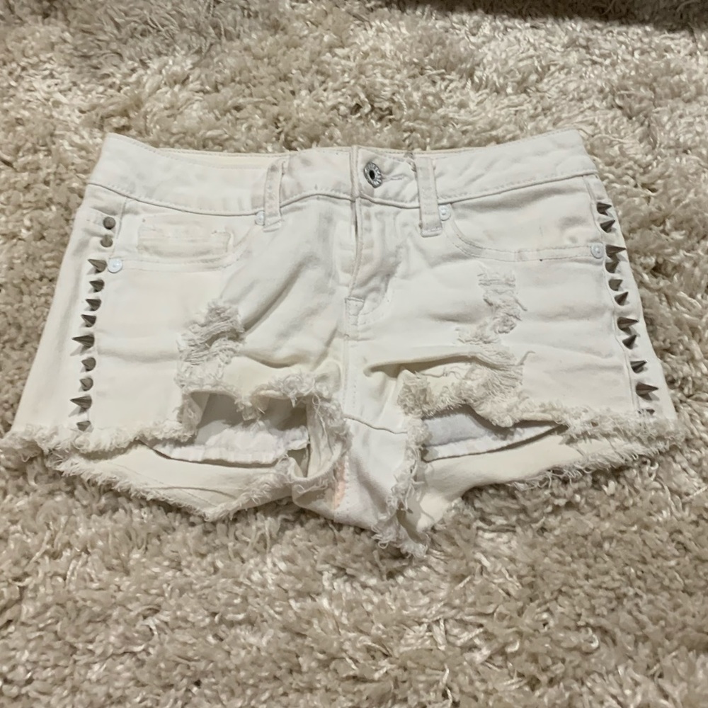 Studded Distressed Shorts